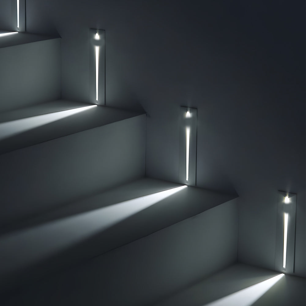 Vertical Motion Sensor LED Stair Light Wall Recessed Contemporary Lighting For Indoor and Outdoor Steps