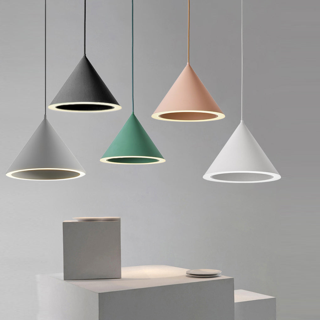 Minimalist Conical LED Macaron Color Nordic Pendant Light Kitchen Island Lighting