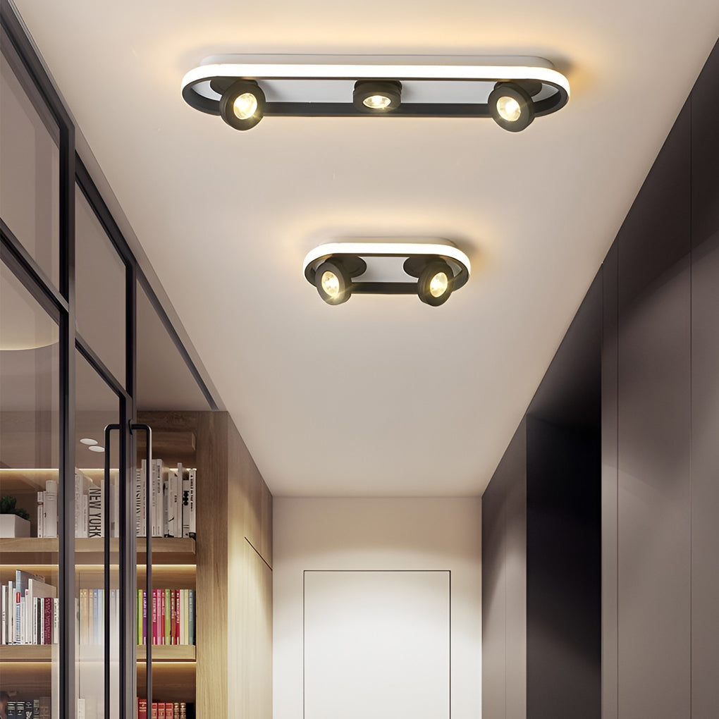 Rounded Rectangular LED Adjustable Spotlight Modern Ceiling Lights