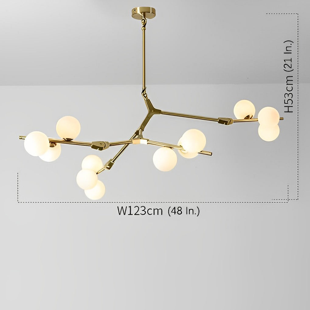 Nordic Style Modern Minimalist Cluster Metal Glass Chandelier ??Black & Gold Fixture