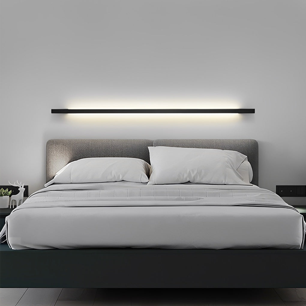 Minimalist Strip Three Step Dimming LED Black Postmodern Wall Lamp