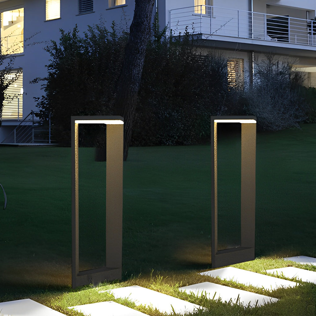 Geometric Design Waterproof LED Black Modern Outdoor Pathway Lights