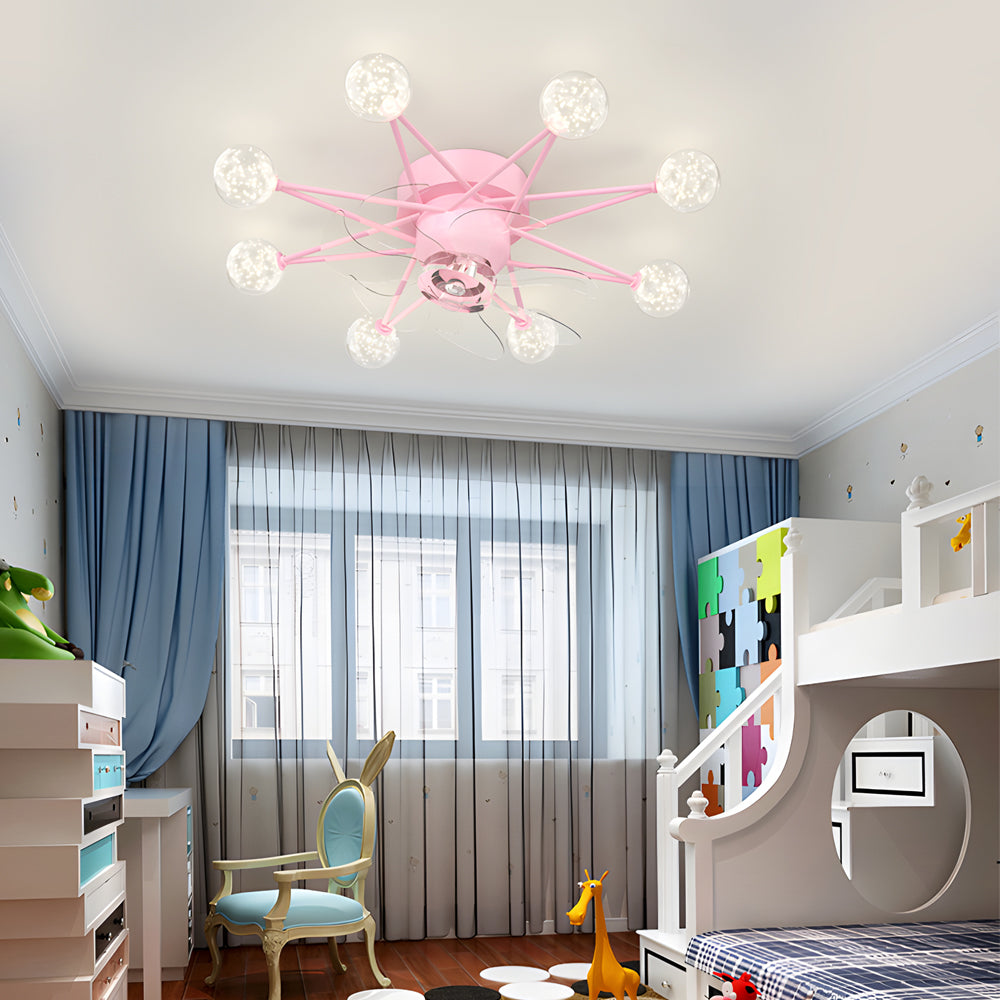 Stars Creative Balls 3 Step Dimming Modern Ceiling Fans