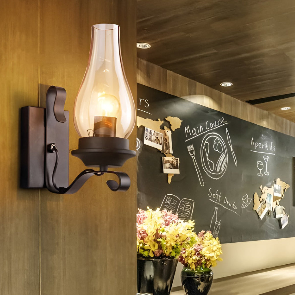 Retro Glass E27 Industrial Wall Lamp Wall Sconces Lighting