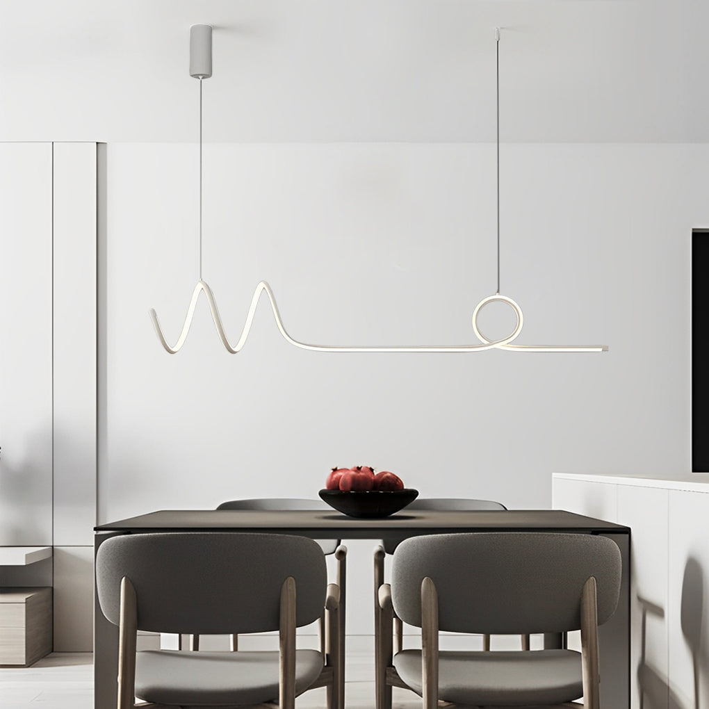 Minimalist Waves Circular Stepless Dimming LED Intelligent Chandeliers