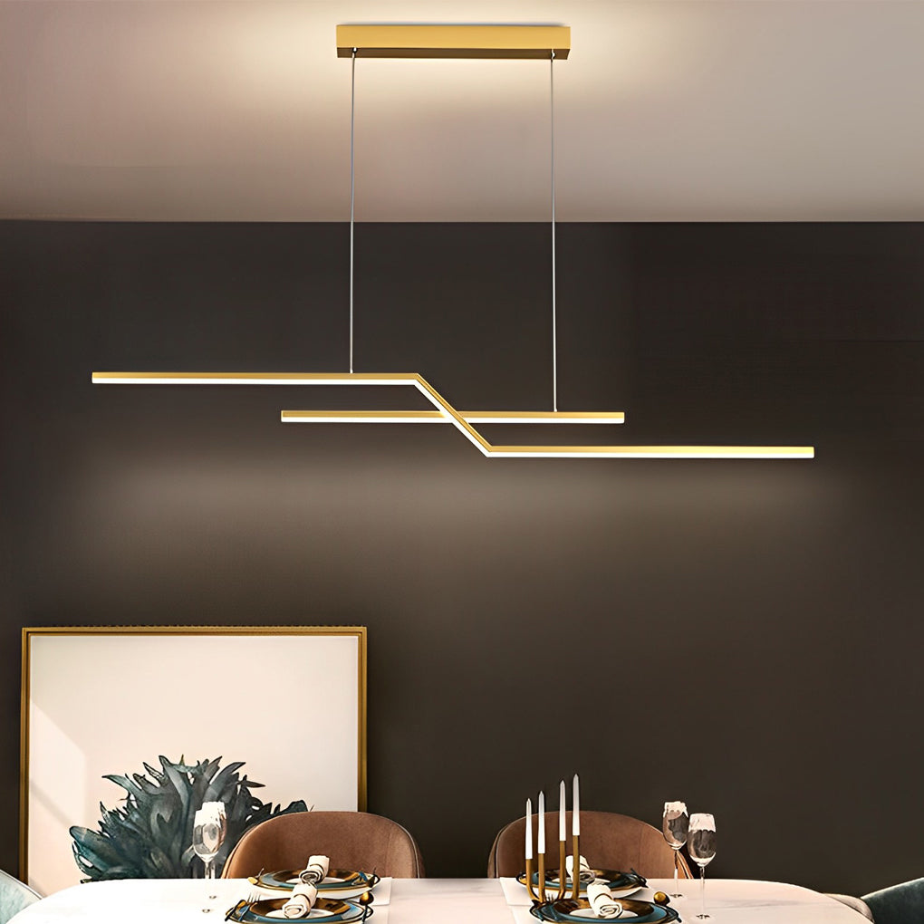 Minimalist Creative Linear LED Three Step Dimming Modern Chandelier