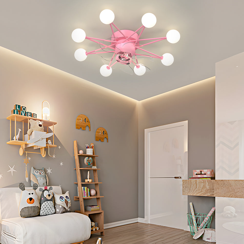 Stars Creative Balls 3 Step Dimming Modern Ceiling Fans