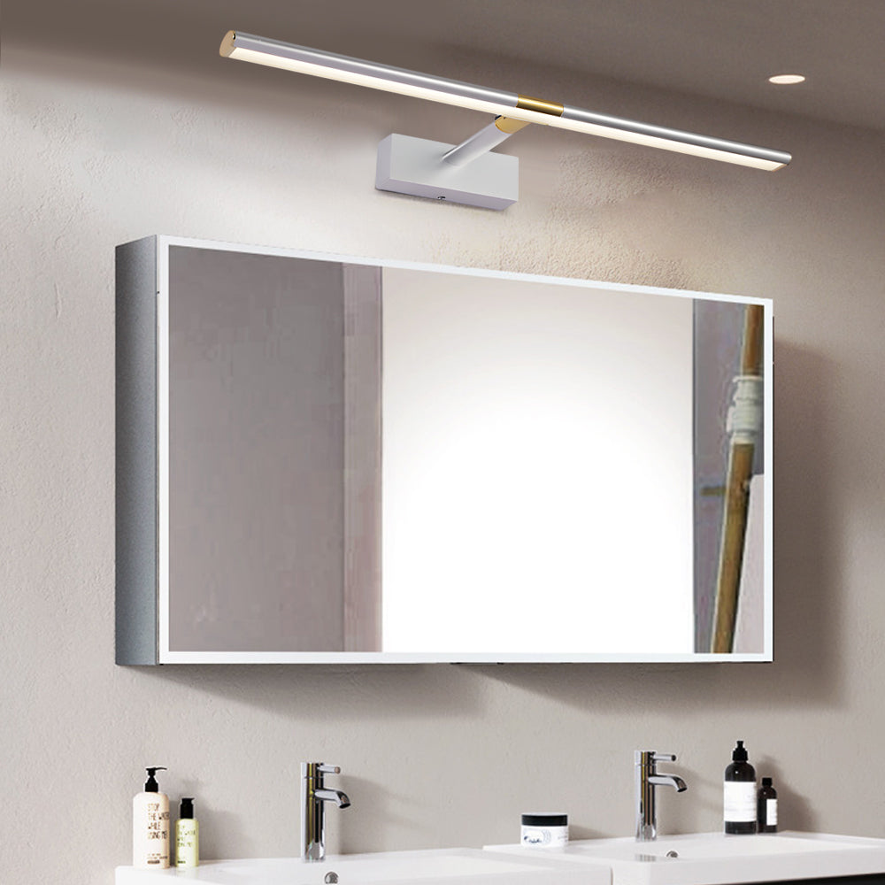 Retractable LED Bathroom Vanity Light with Adjustable Rod and Matte Finish