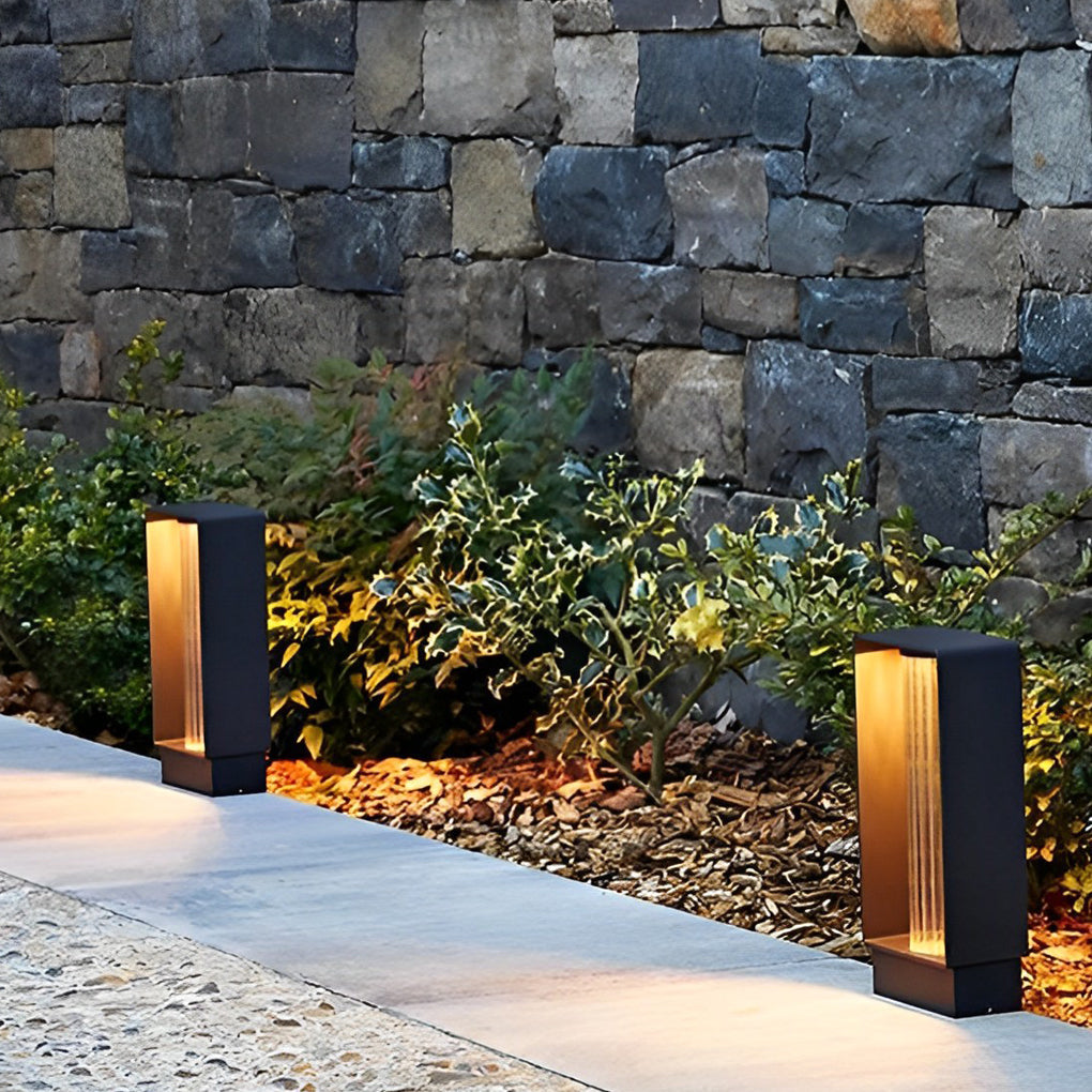 Creative Waterproof LED Black Modern Outdoor Solar Lawn Light Path Lights