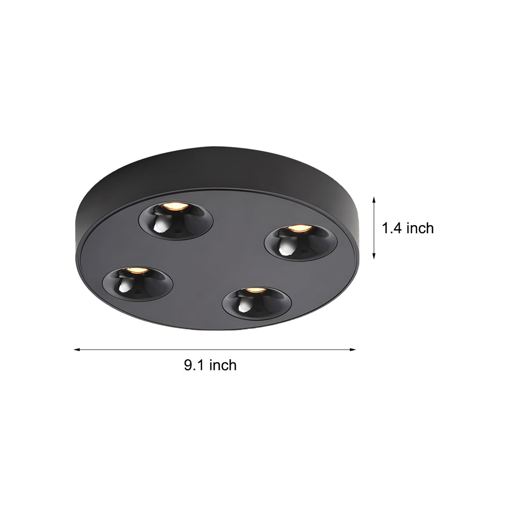 9.1-Inch Peg 4-Light LED Flush Mount Ceiling Light for Bathroom