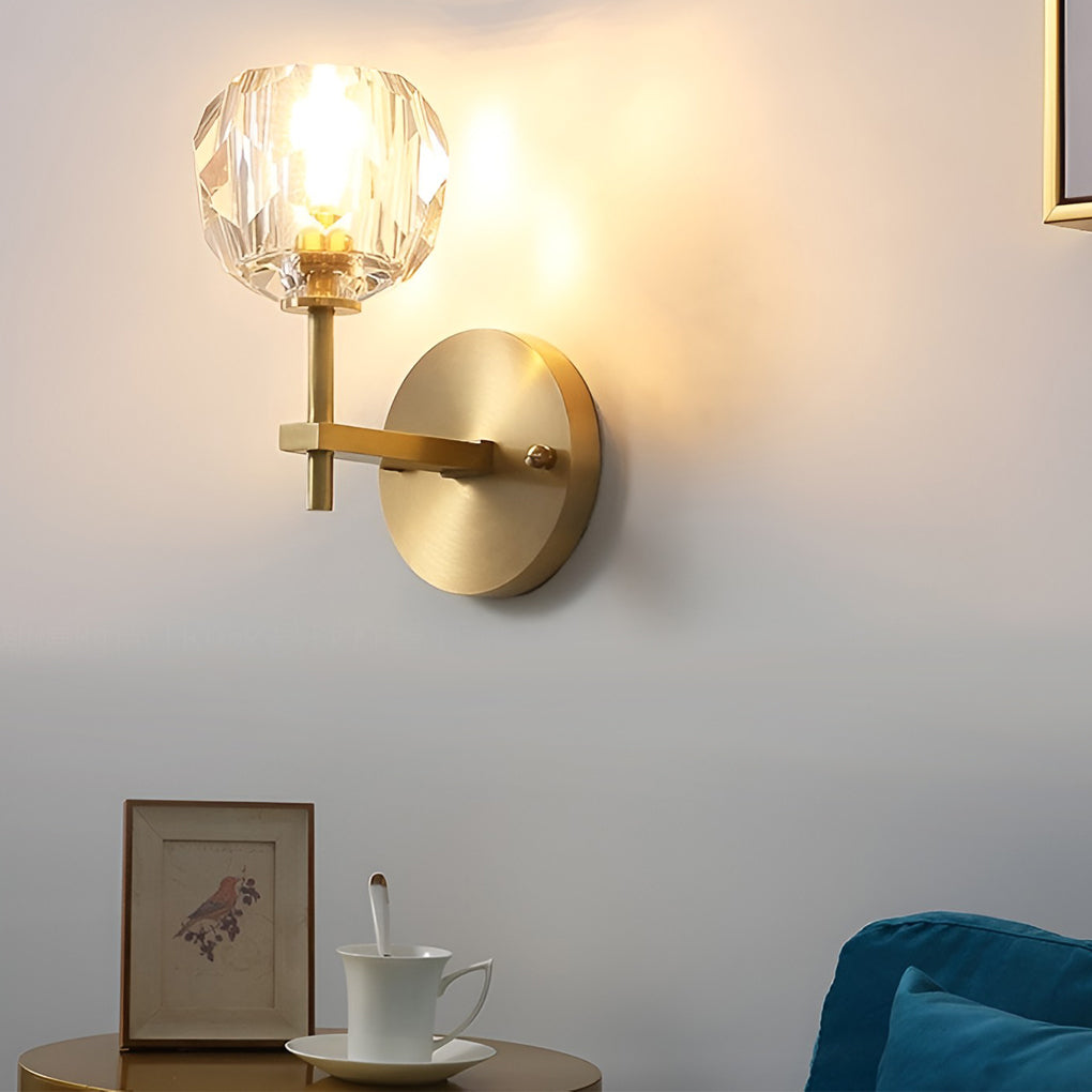 [Clearance Sale] Ball-shaped LED Crystal Gold Postmodern Plug in Sconce Lighting Wall Lamp