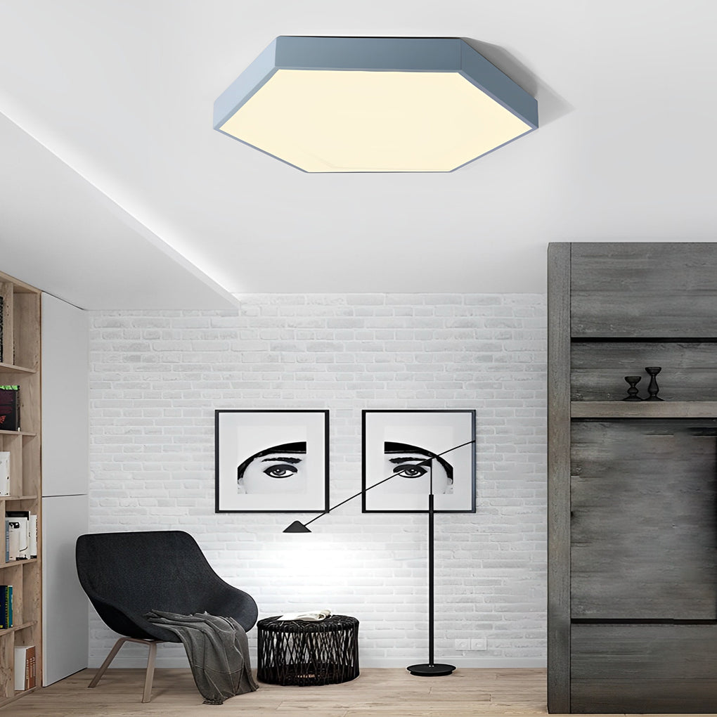 Geometric Hexagon Shaped LED Modern Ceiling Light Flush Mount Lighting