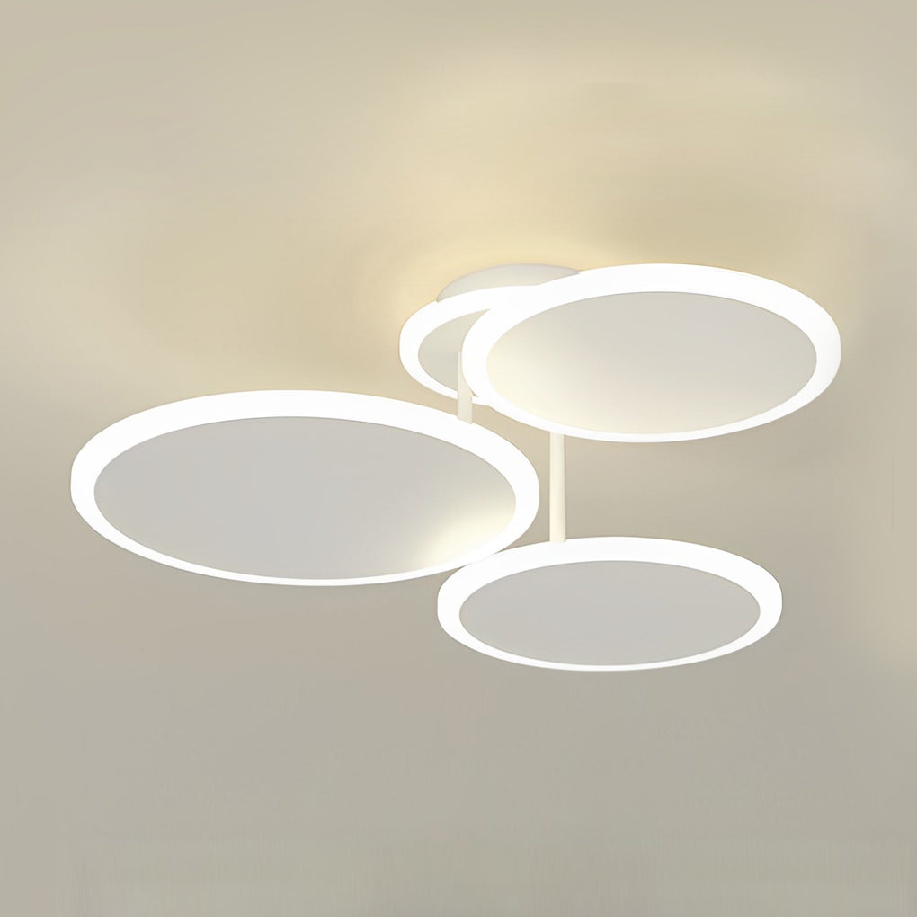 2/3/6 Round Three Step Dimming LED Matte White Nordic Ceiling Lights Fixture