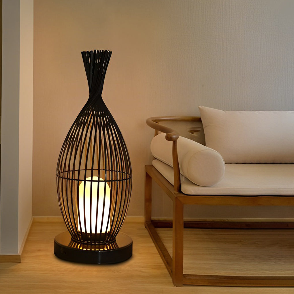 Industrial Courtyard Waterproof Caged LED Floor Lamp