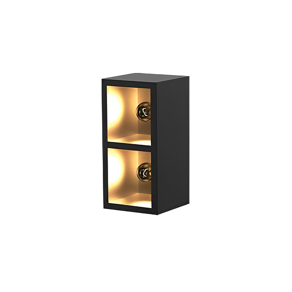 Waterproof Creative Square Combination LED Black Wall Lamp with Flowerpot