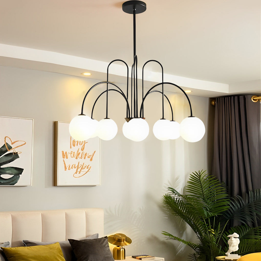 6/8 Lights Iron Glass Creative Nordic Chandelier Ceiling Light Fixture