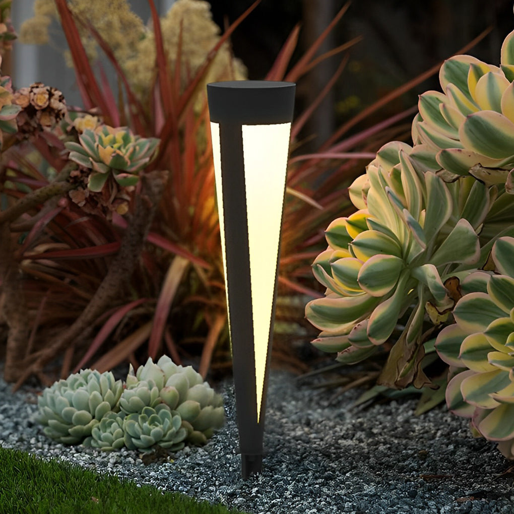 Round Outdoor Waterproof LED Gray Modern Solar Outdoor Lights Lawn Lamp