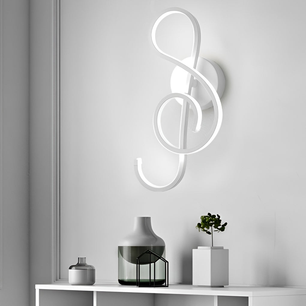 Musical Note Shaped Electroplated LED Modern Wall Sconce Lighting