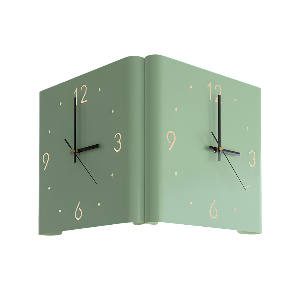 Square Metal Silent Backlit LED Corner Wall Clock Modern Wall Decor