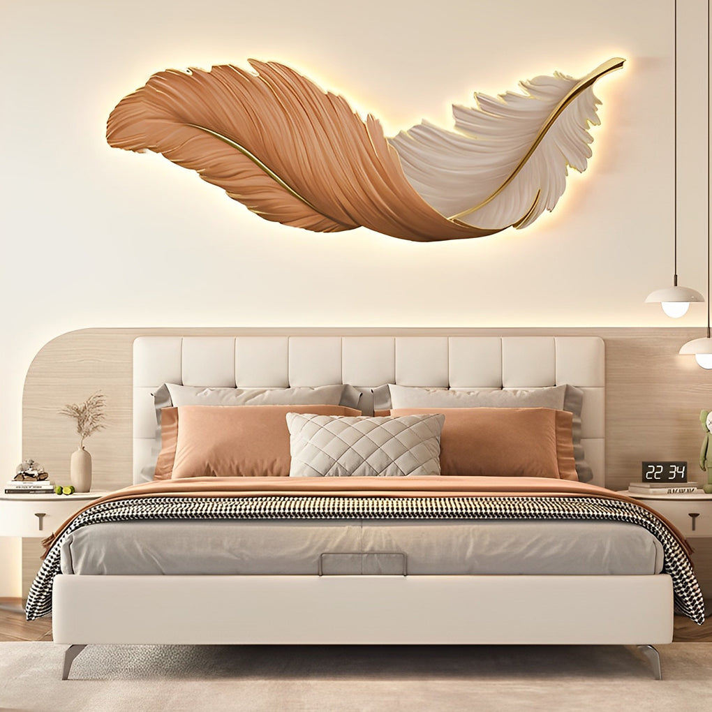 Luxury Creative Feathers USB DC5V Remote Control LED Modern Wall Lights