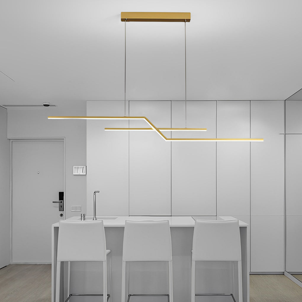 Minimalist Creative Linear LED Three Step Dimming Modern Chandelier