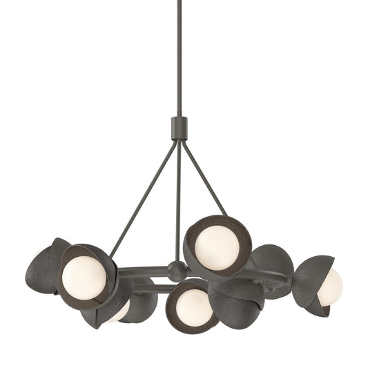Hubbardton Forge Brooklyn Nine Light Pendant chandelier with nine hanging light fixtures and modern lighting design.