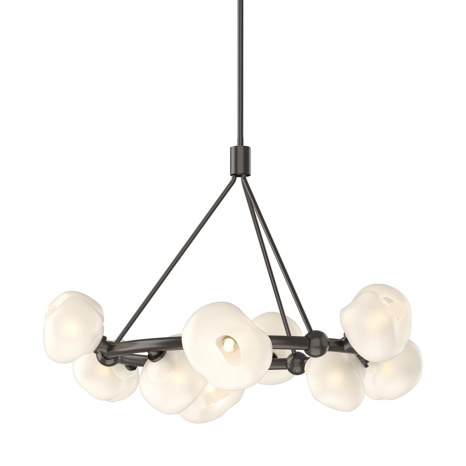 Ume Nine Light Pendant chandelier by Hubbardton Forge featuring a contemporary lighting design with nine elegant light fixtures.