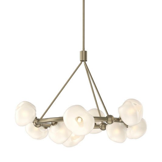 Ume Nine Light Pendant by Hubbardton Forge, modern lighting chandelier with nine illuminated pendant lights and sleek design.