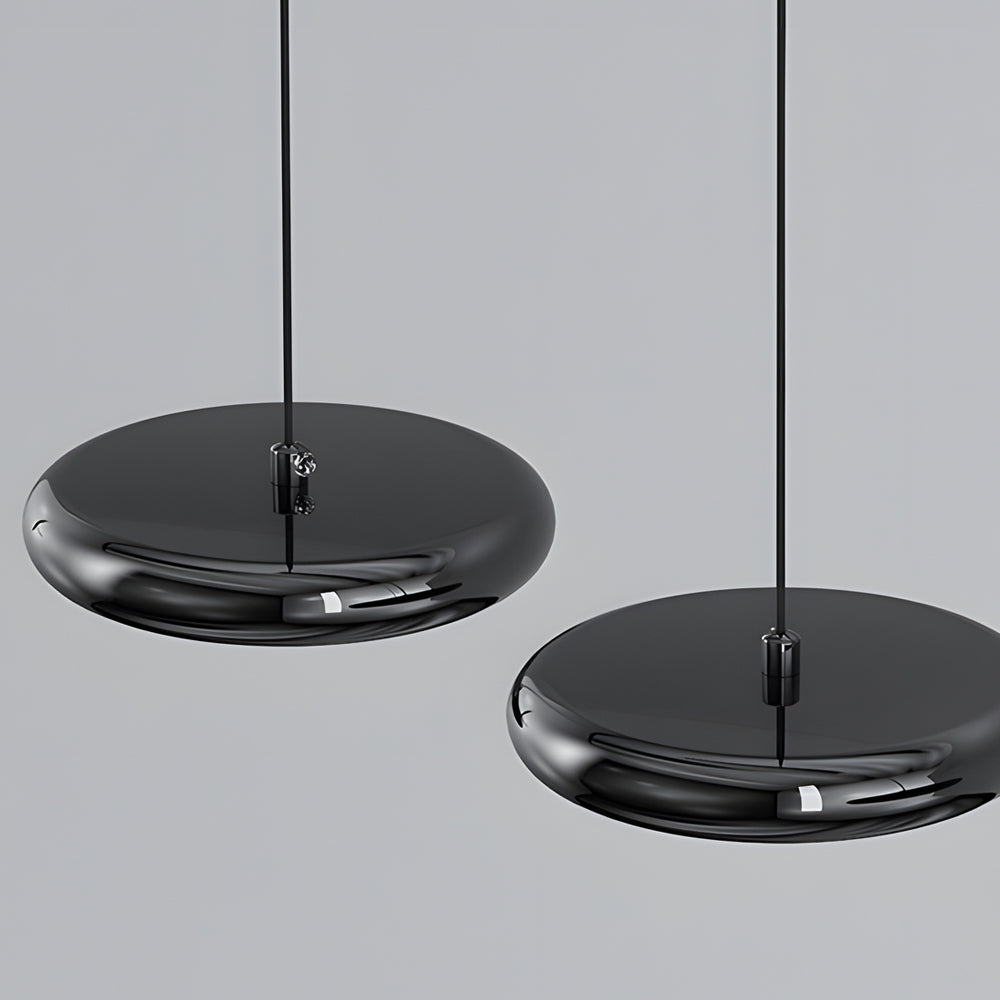 Modern 1/3-Light Black/chrome Round Metallic LED Pendant Light