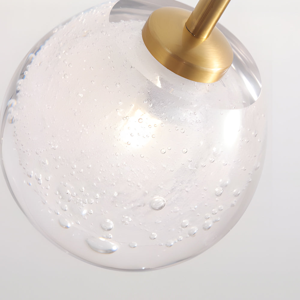 1-Light Glass Bubble Globe Slim Wall Light