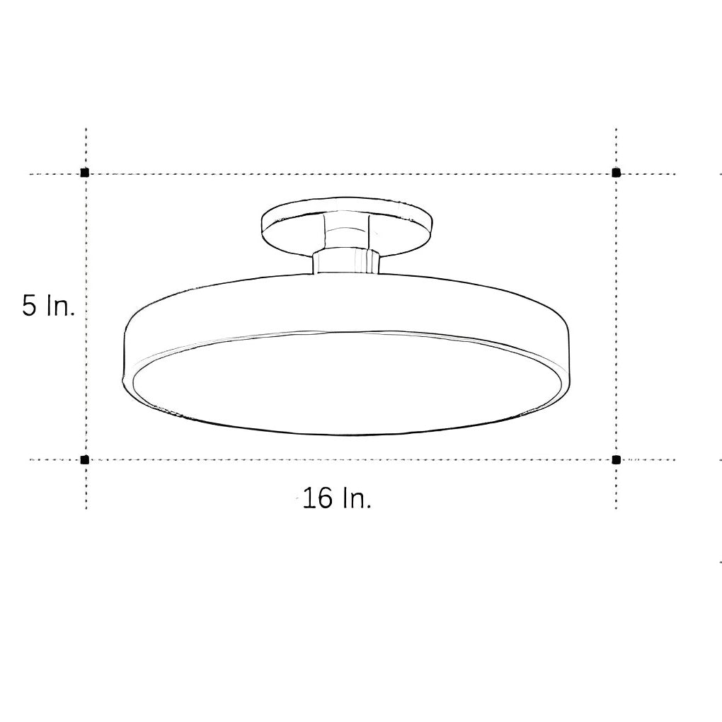 Modern Thick Circular LED Nordic Semi-Flush Mount Ceiling Light