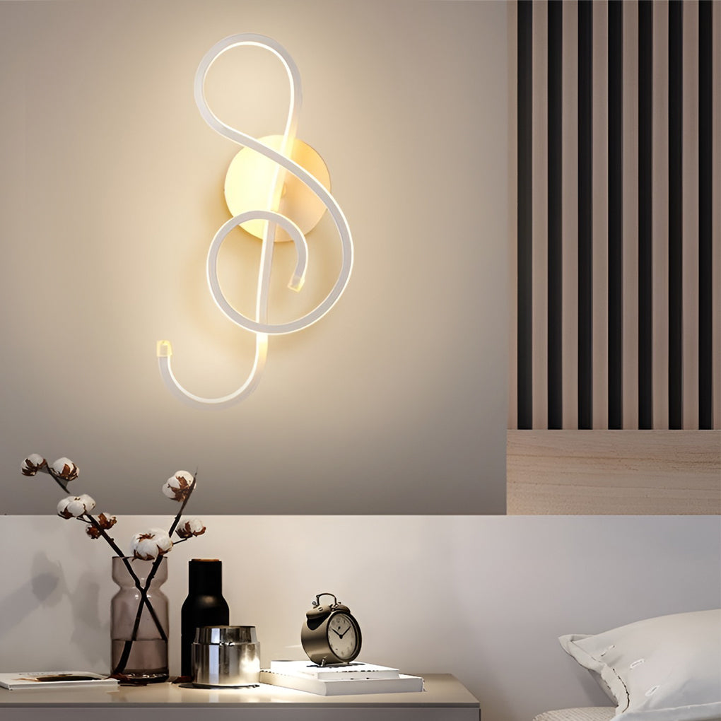 Musical Note Shaped Electroplated LED Modern Wall Sconce Lighting