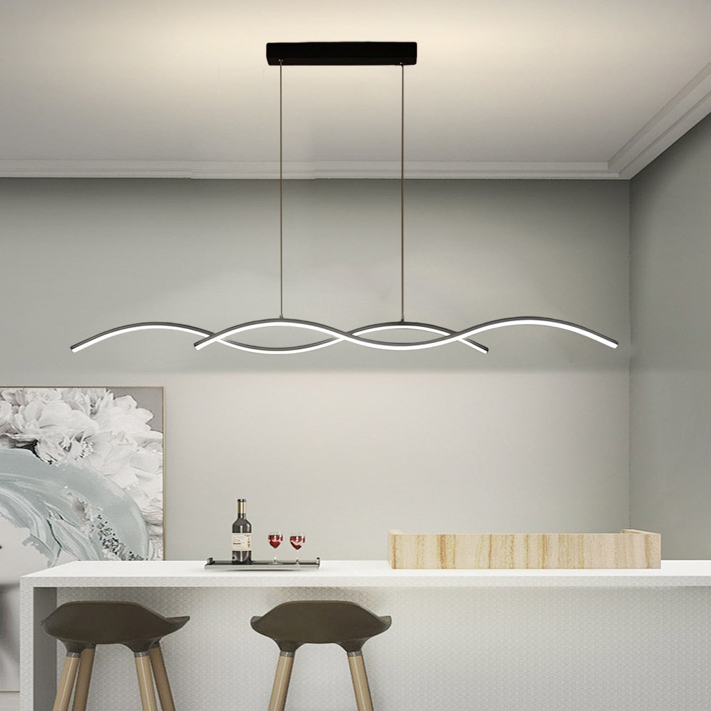 Wavy Lines Minimalist LED Ins Nordic Dining Room Chandeliers Hanging Lamp