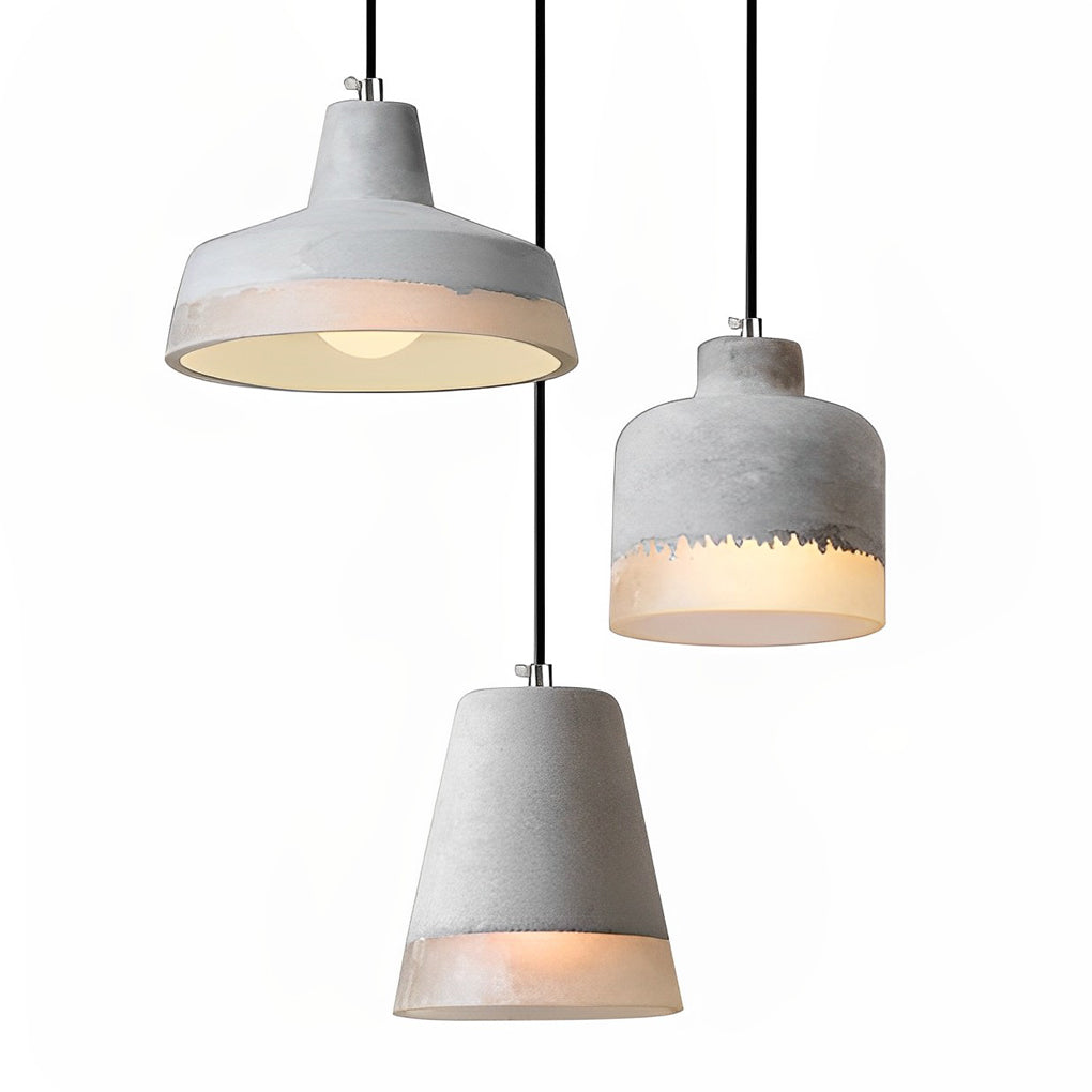 Round Creative Resin Cement Minimalist Industrial Pendant Light Chandelier