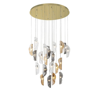 Sorrento LED chandelier by Lib & Co. featuring modern lighting design with sleek metal and multiple LED light fixtures.