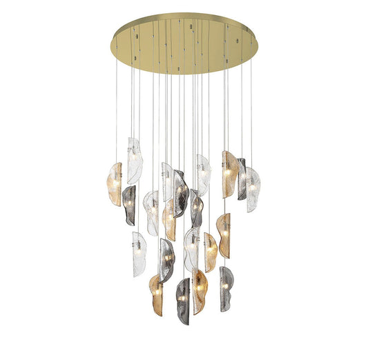 Sorrento LED chandelier by Lib & Co. featuring modern lighting design with sleek metal and multiple LED light fixtures.