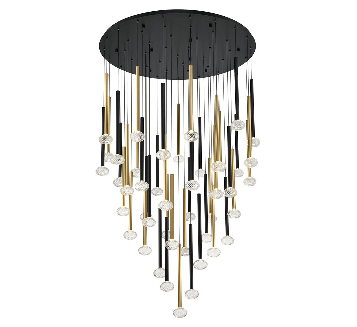 Soffio LED chandelier by Lib & Co. featuring a modern lighting design with sleek, minimalist metal and LED light accents.