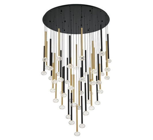 Soffio LED chandelier by Lib & Co. featuring a modern lighting design with sleek, minimalist metal and LED light accents.