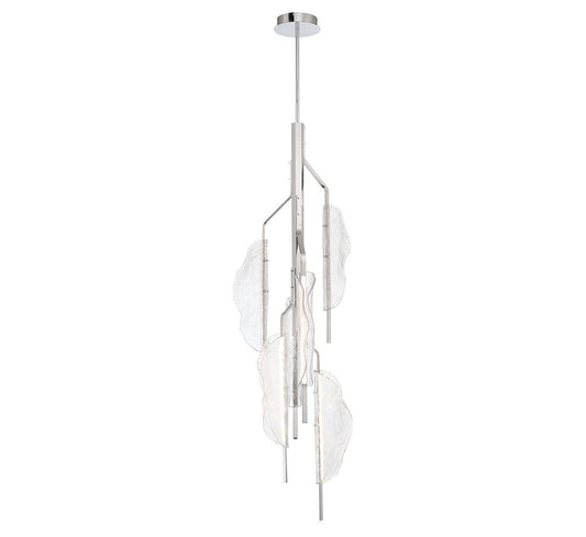 Lib & Co. Savona LED chandelier featuring modern lighting design with multiple illuminated glass orbs and sleek metal frame.