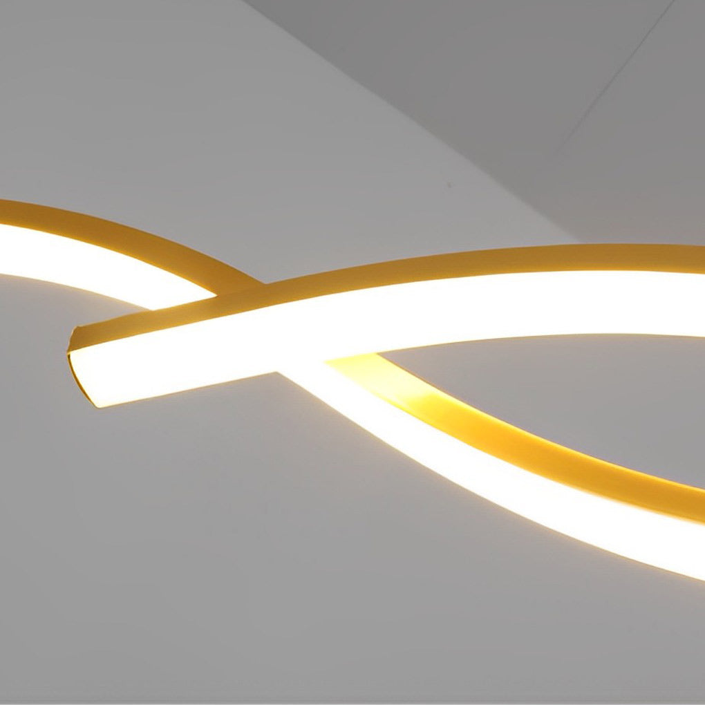 Wavy Lines Minimalist LED Ins Nordic Dining Room Chandeliers Hanging Lamp