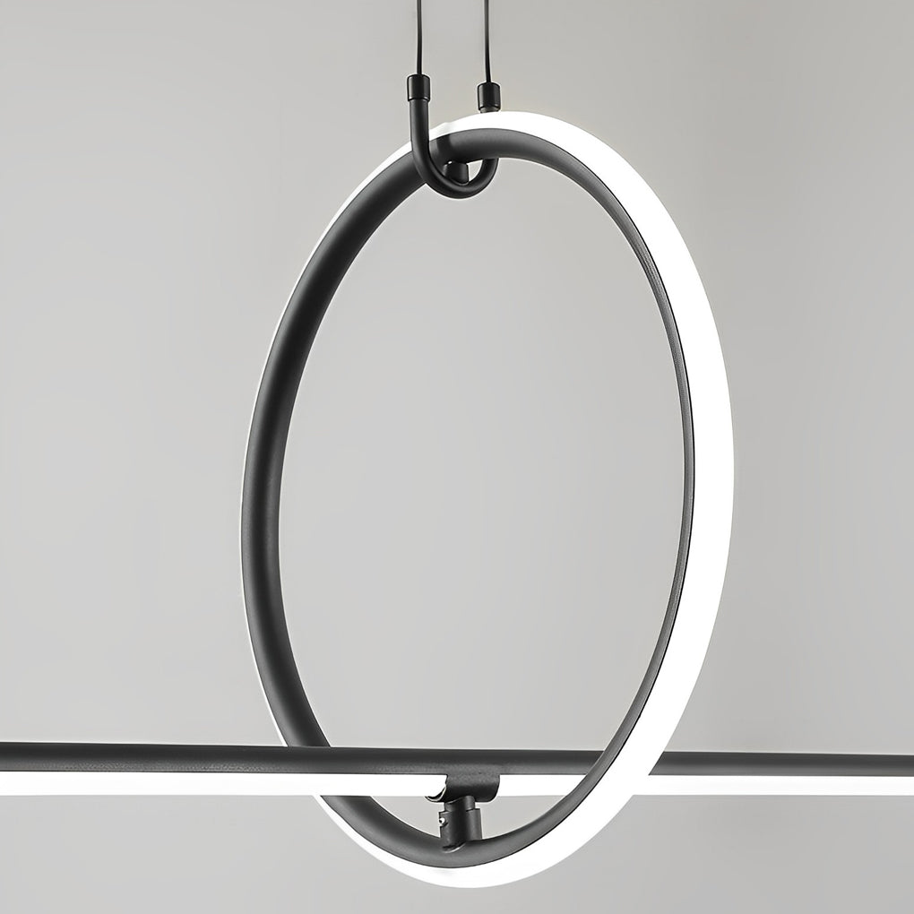 Long Strip Ring Three Step Dimming Modern Minimalist LED Chandelier