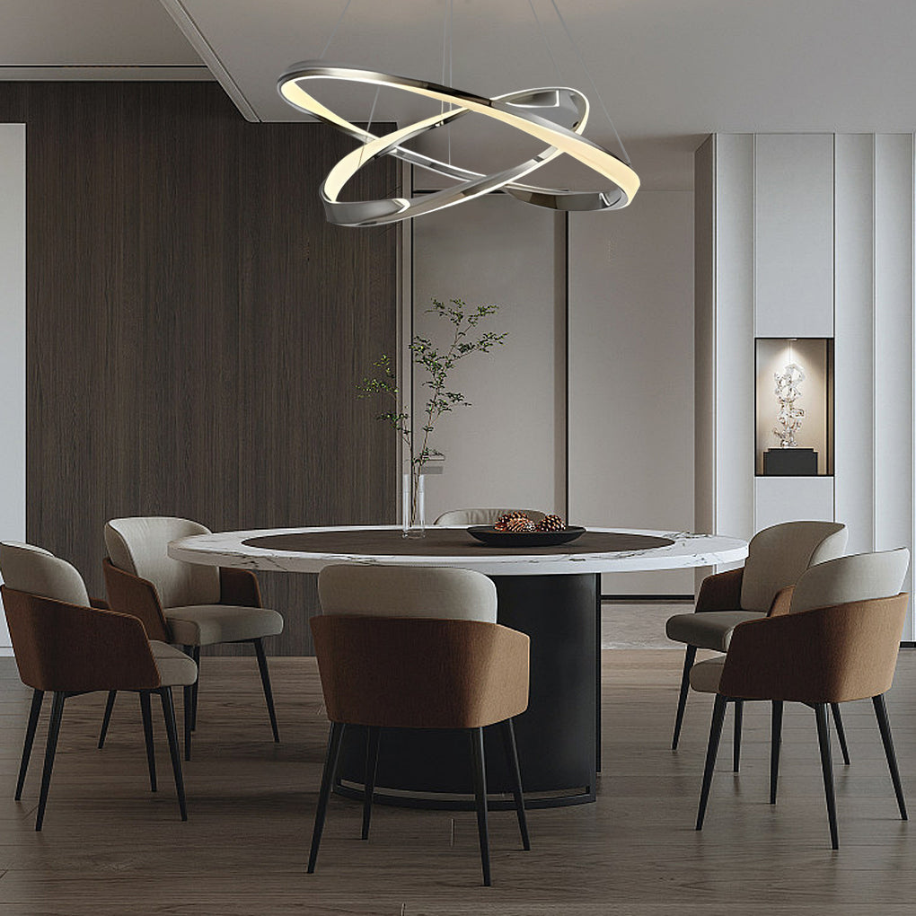 Creative Rings LED Three Step Dimming Oval Luxury Nordic Chandelier