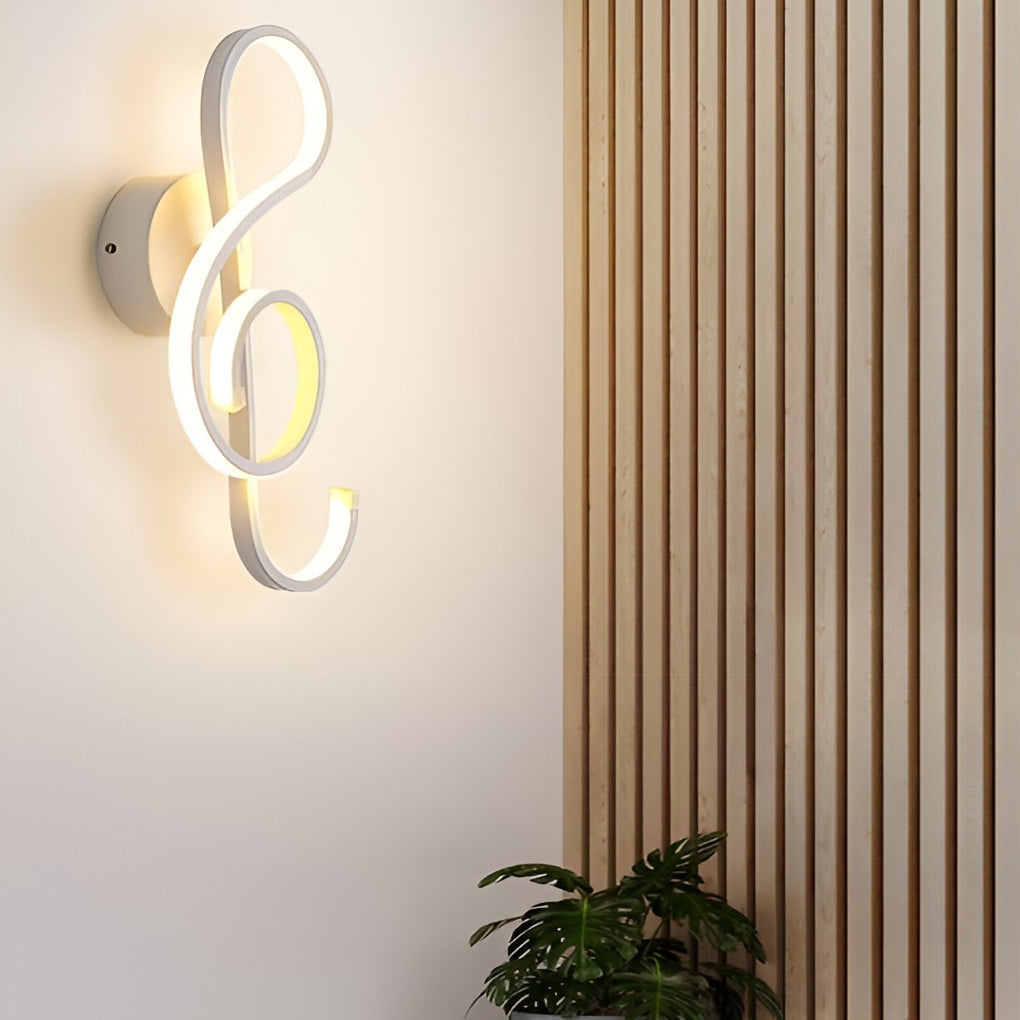 Musical Note Shaped Electroplated LED Modern Wall Sconce Lighting