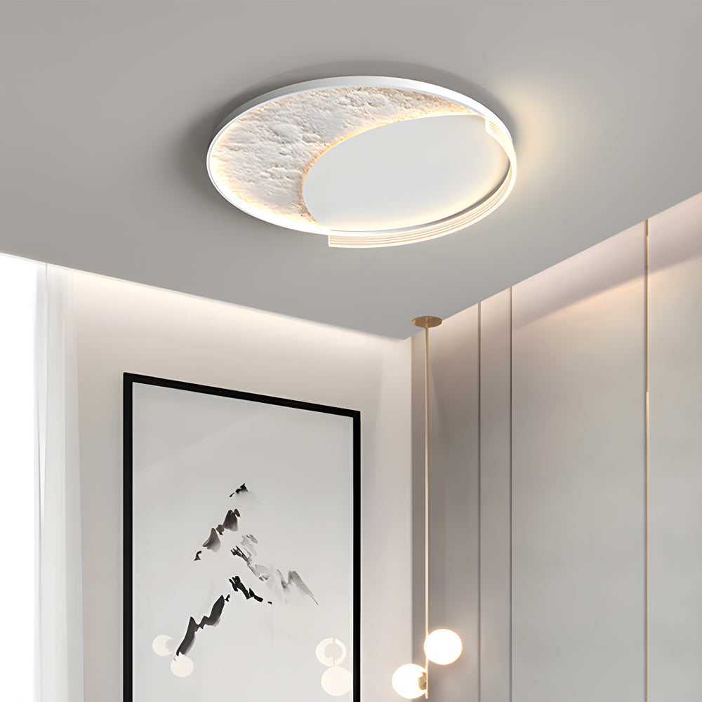 Geometric Simple Lunar Texture 3 Step Dimming LED Modern Ceiling Lamp