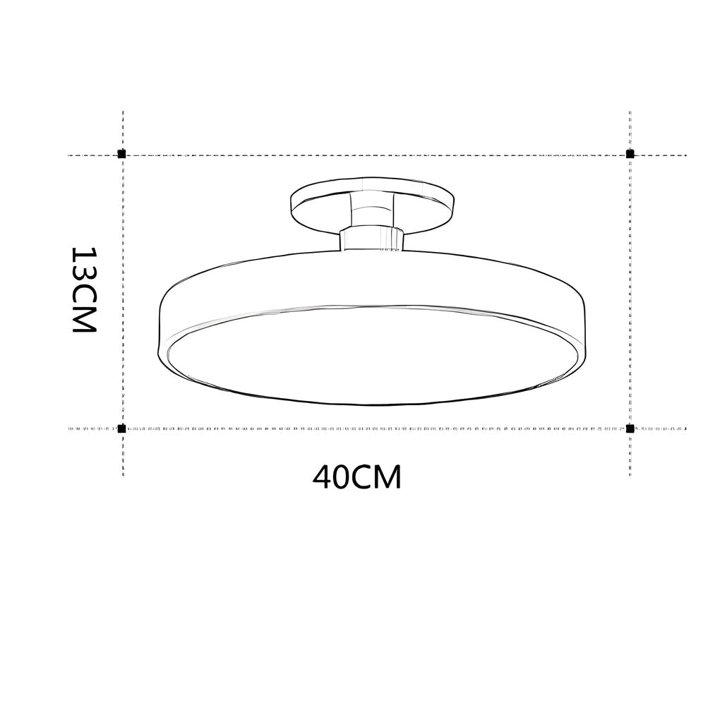 Modern Thick Circular LED Nordic Semi-Flush Mount Ceiling Light