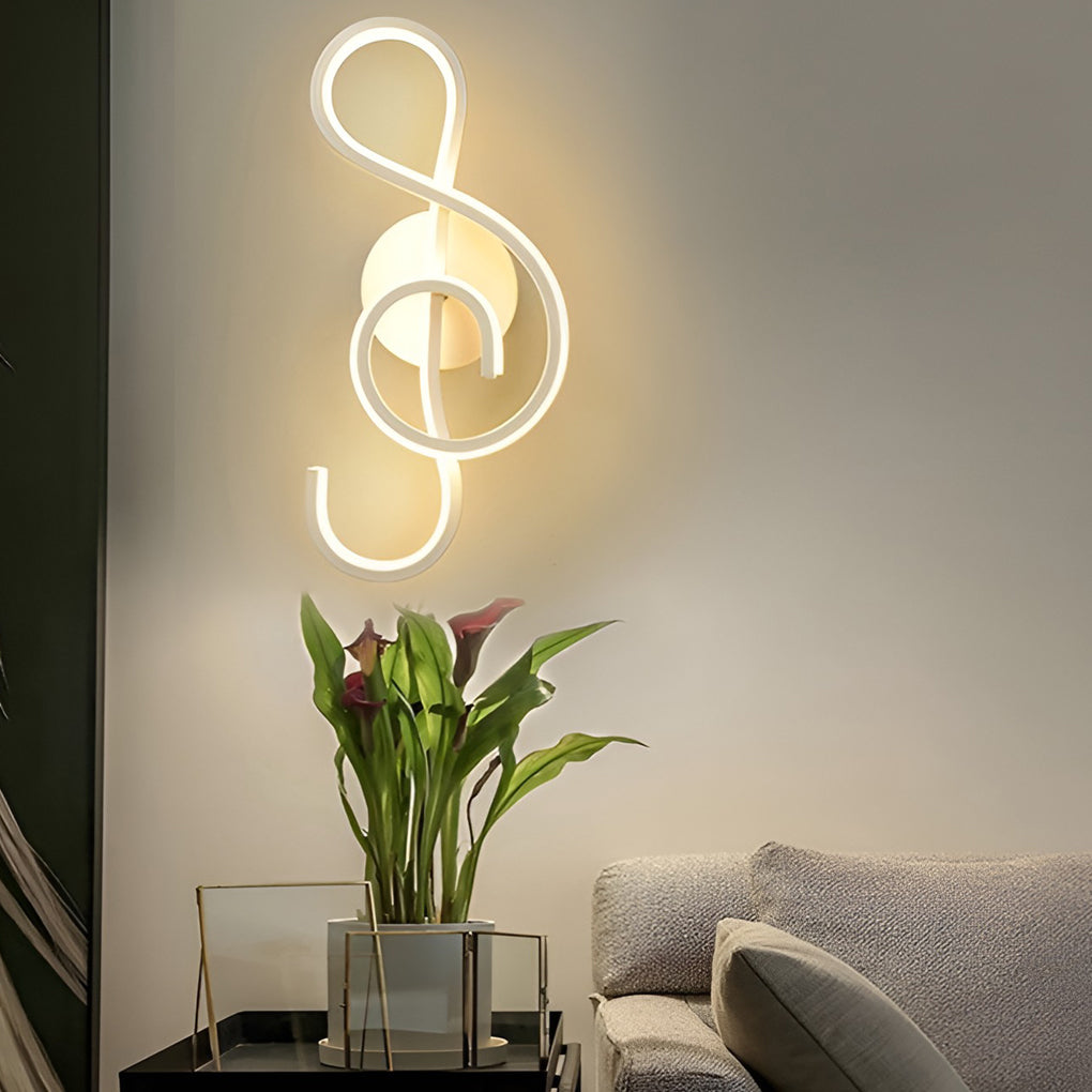 Musical Note Shaped Electroplated LED Modern Wall Sconce Lighting