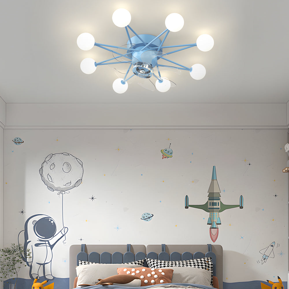 Stars Creative Balls 3 Step Dimming Modern Ceiling Fans