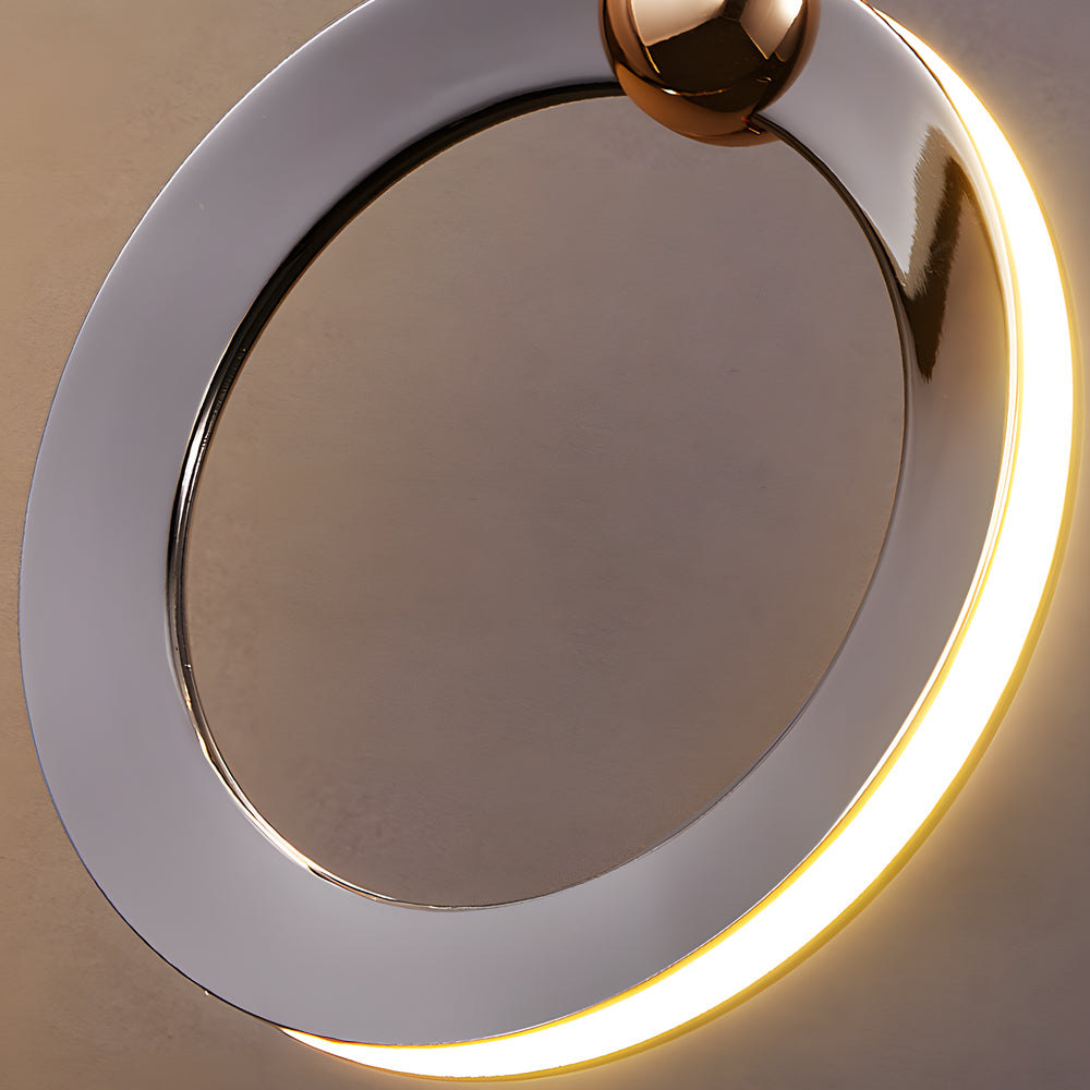 LED Ring Clusters Rotating Staircase Chandelier