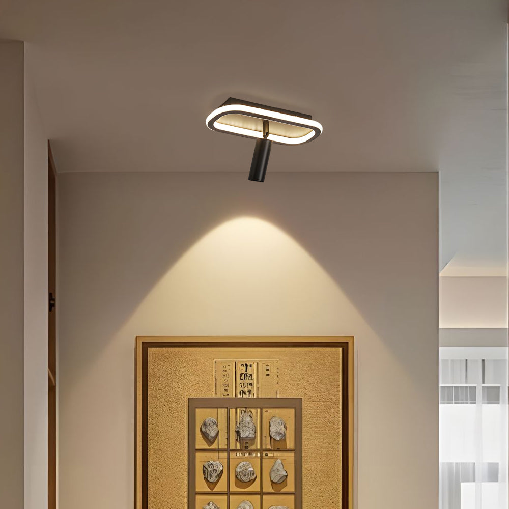 Long Rectangular LED 3 Step Dimming Modern Ceiling Light with Spotlight