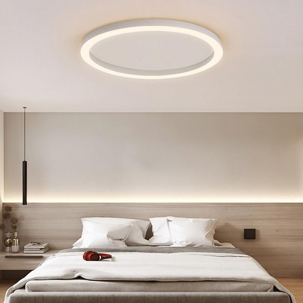 16'' Modern Simple Circle Flush Mount LED Lights Dimmable Ceiling Lights with Remote